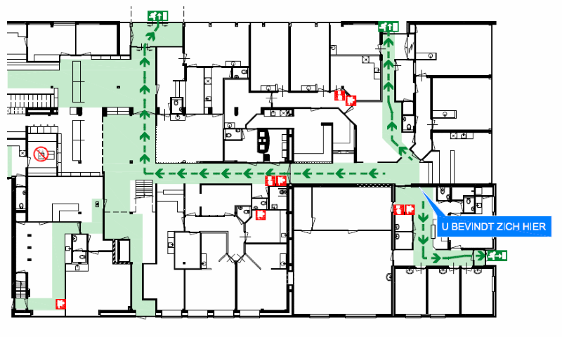 vluchtwegplattegrond en ontruimingsplattegrond